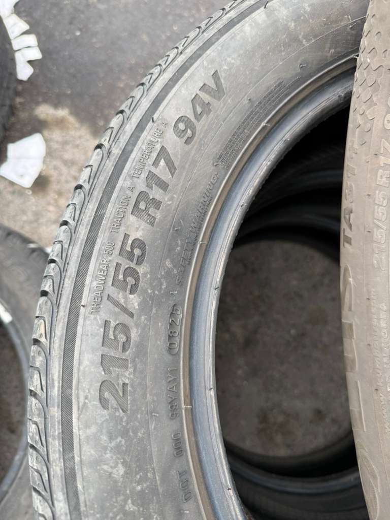 215/55R17 Set (4 Used Tires) Kumho Solus TA31