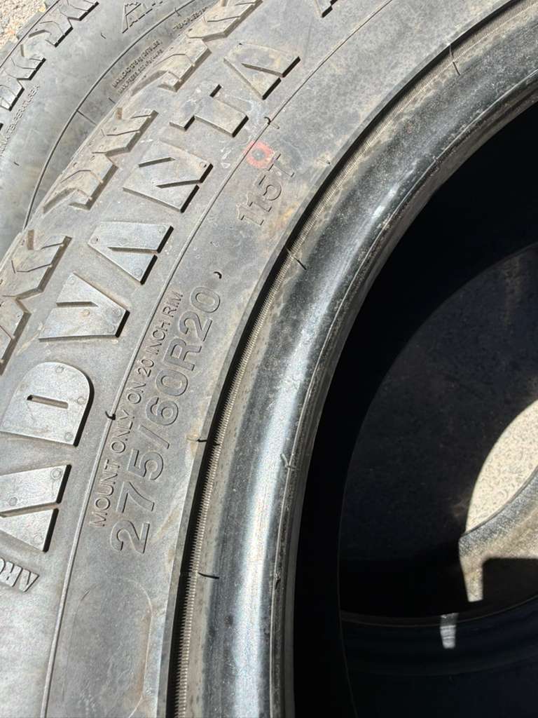 275/60R20 Pair (2 Used Tires) Advanta ATX850