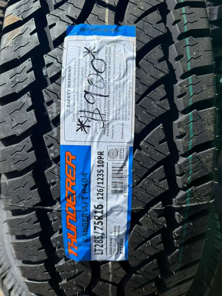 LT285/75R16 Set (4 Brand New Tires) Thunderer Ranger A/T