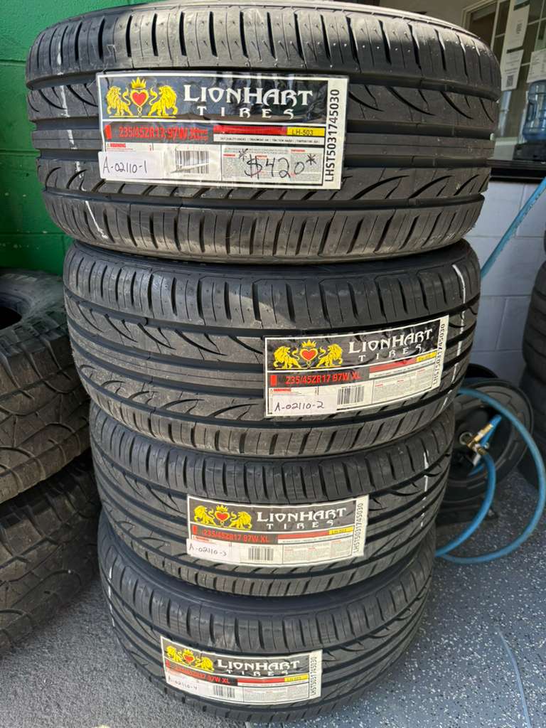 235/45R17 Set (4 Brand New Tires) Lionhart LH-503