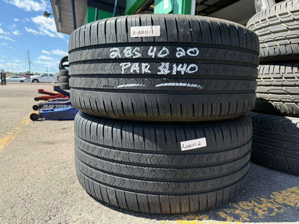 285/40R20 Pair (2 Used Tires) Goodyear Eagle Sport