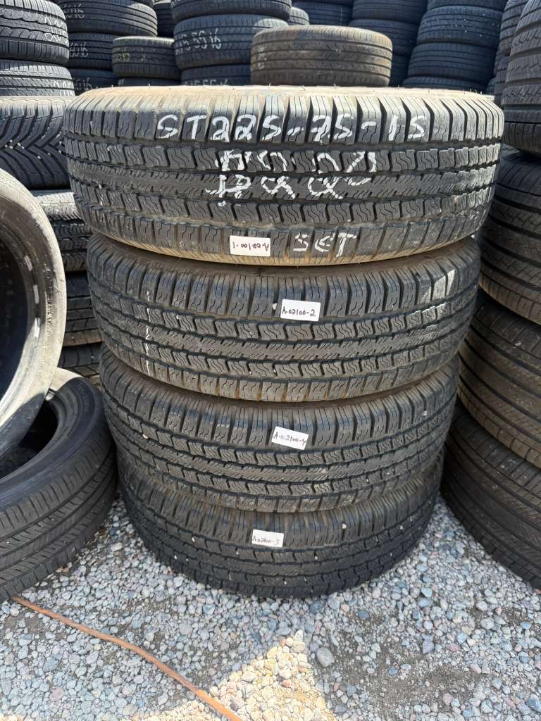 ST225/75R15 Set (4 Used Tires) Dynatrail Radial ST