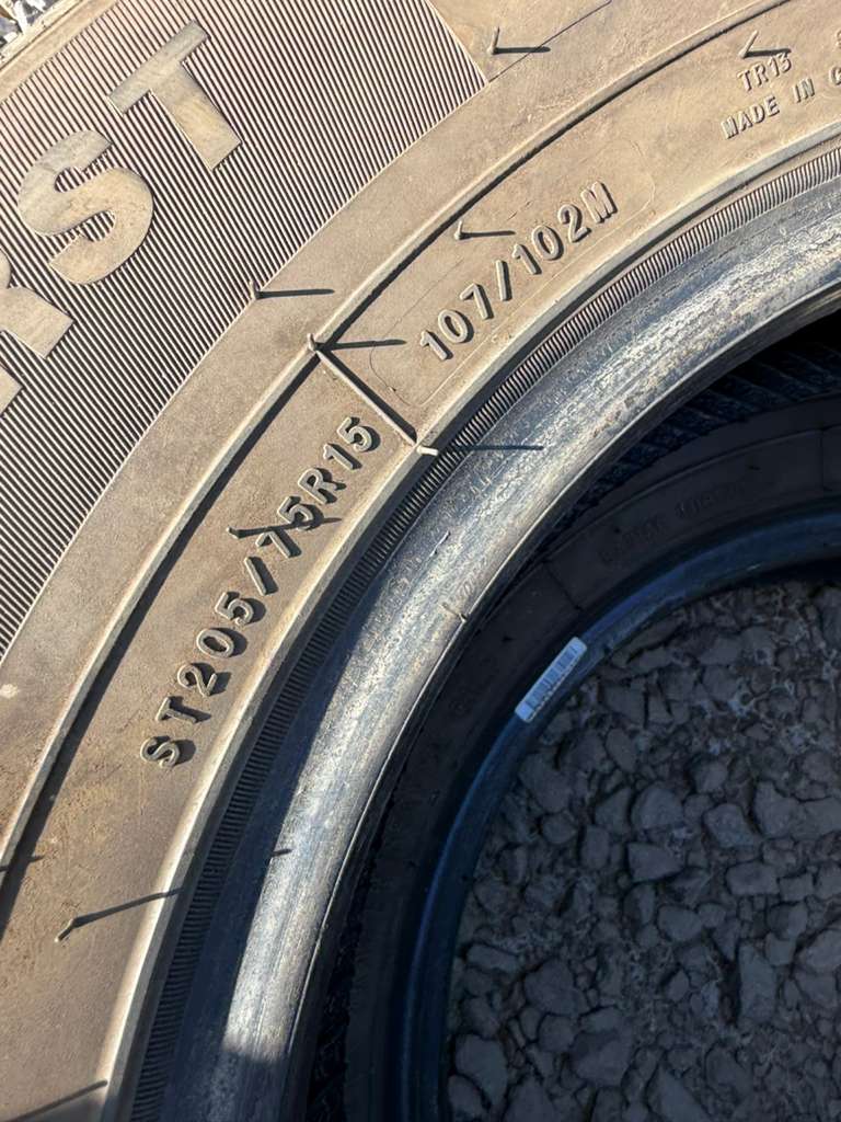 ST205/75R15 Pair (2 Used Tires) Trailer King RST