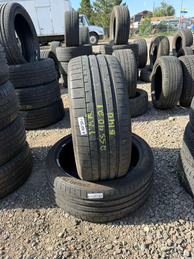 255/40R21  Pair (2 Used Tires) Continental Sport Contact 6