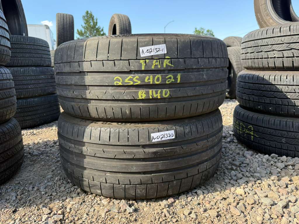255/40R21  Pair (2 Used Tires) Continental Sport Contact 6