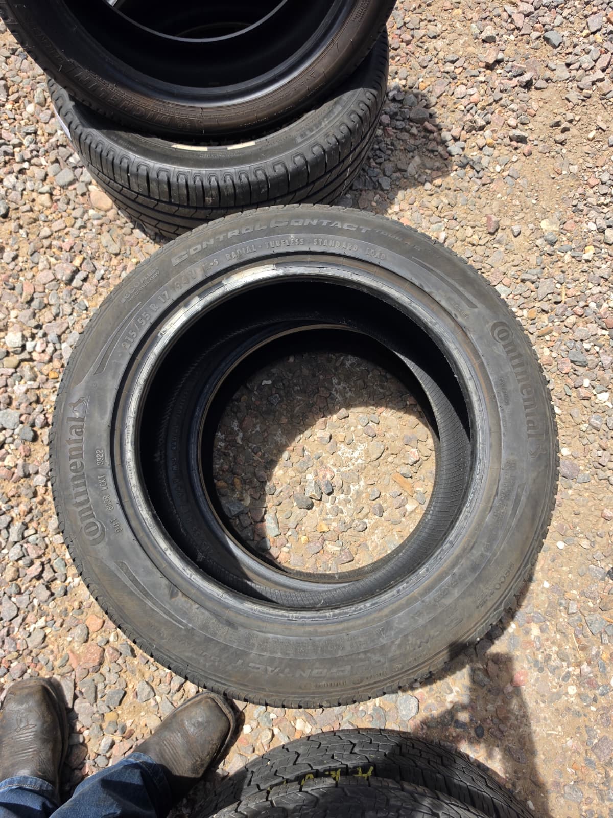 215/55R17 Pair (2 Used Tires) Continental Control Contact