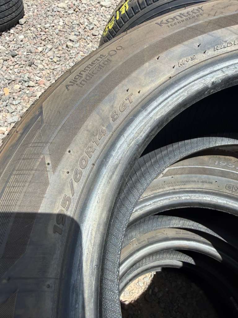 195/60R14 Set (4 Used Tires) Hankook Kinergy ST