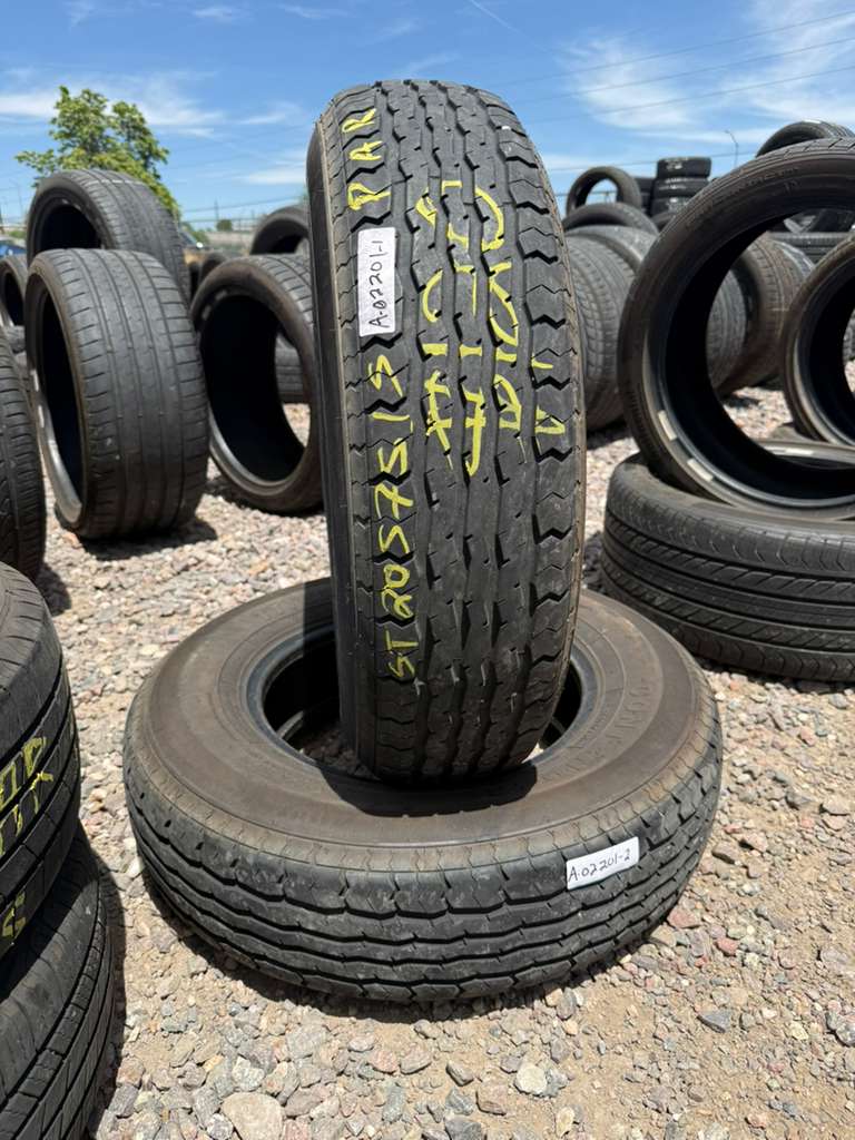 ST205/75R15 Pair (2 Used Tires) Contender TTT868
