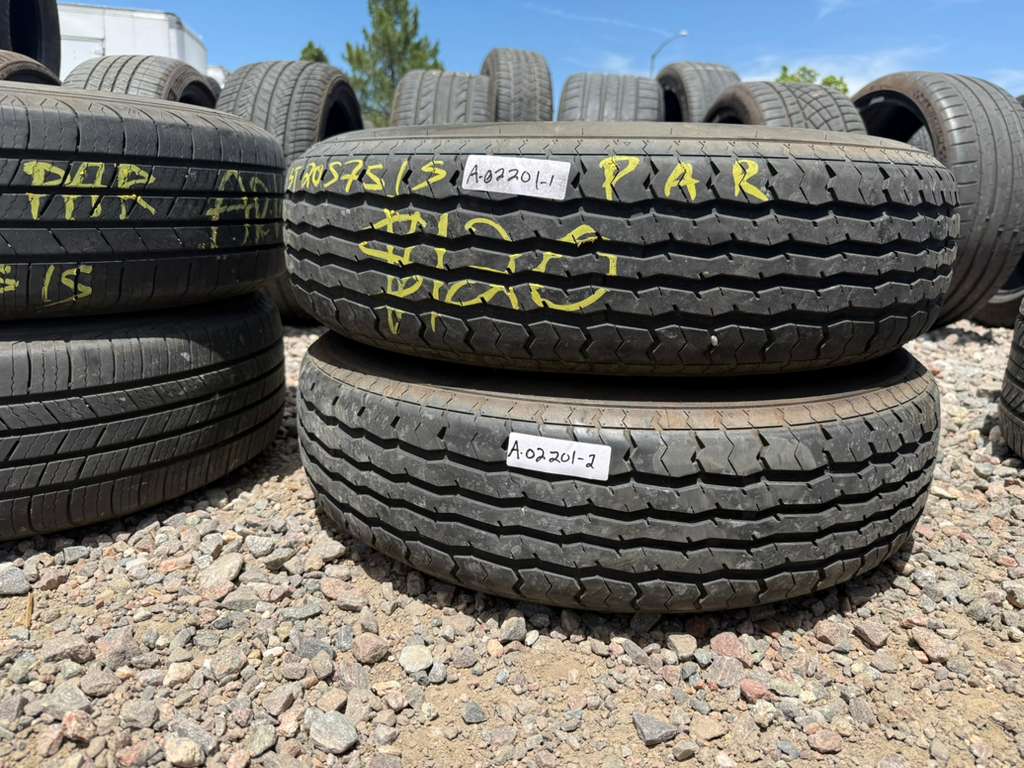 ST205/75R15 Pair (2 Used Tires) Contender TTT868