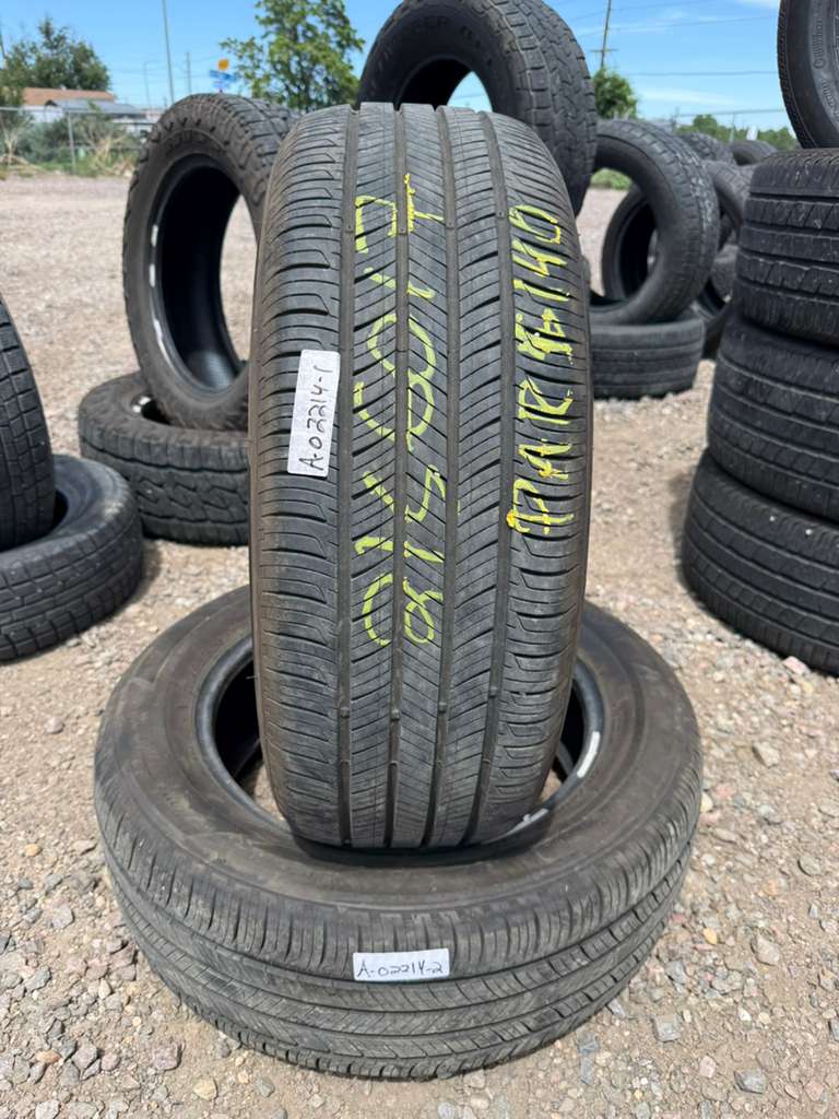 215/60R17 Pair (2 Used Tires) Hankook Kinergy GT