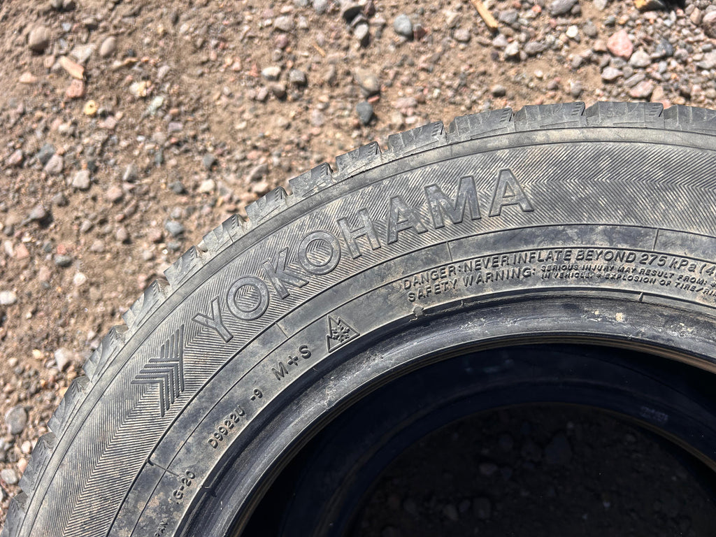 185/65R14 Pair (2 Used Tires) Yokohama Ice Guard (Studless)