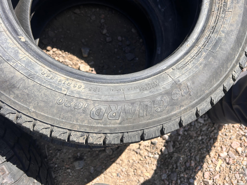 185/65R14 Pair (2 Used Tires) Yokohama Ice Guard (Studless)