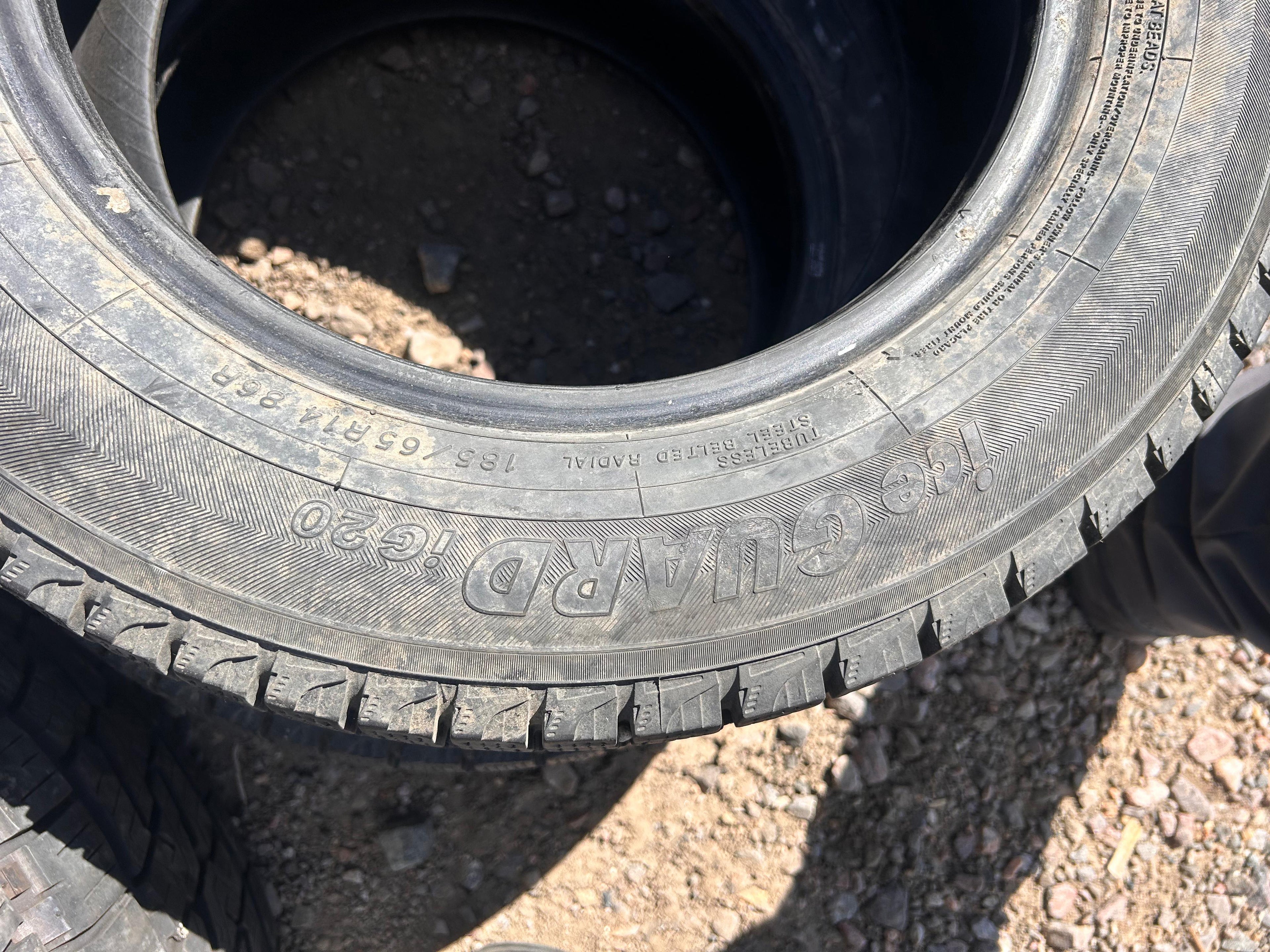 185/65R14 Pair (2 Used Tires) Yokohama Ice Guard (Studless)