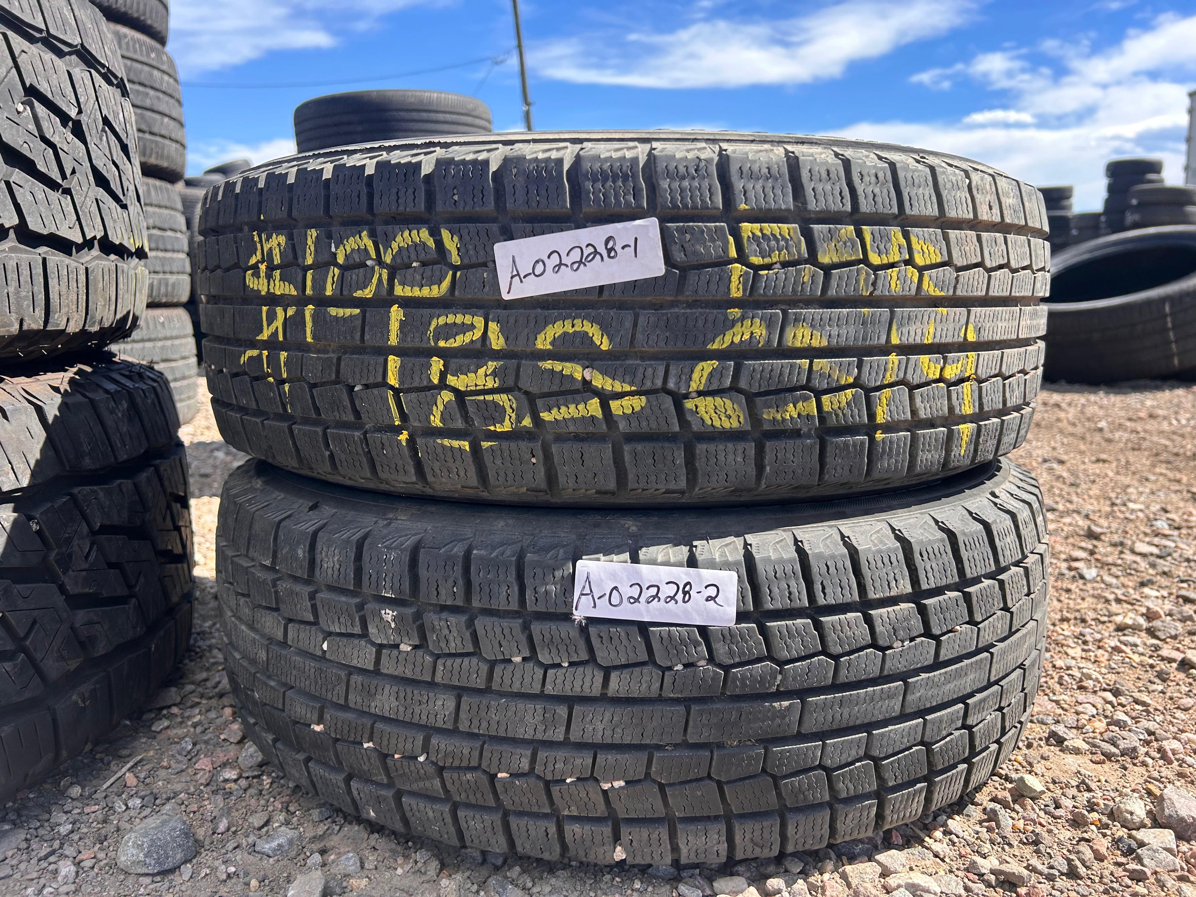 185/65R14 Pair (2 Used Tires) Yokohama Ice Guard (Studless)