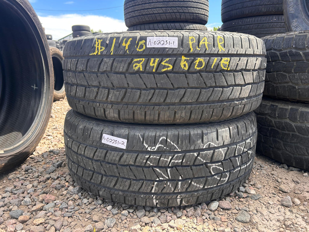 245/60R18 Pair (2 Used Tires) Dean Tires Back Country Touring HT