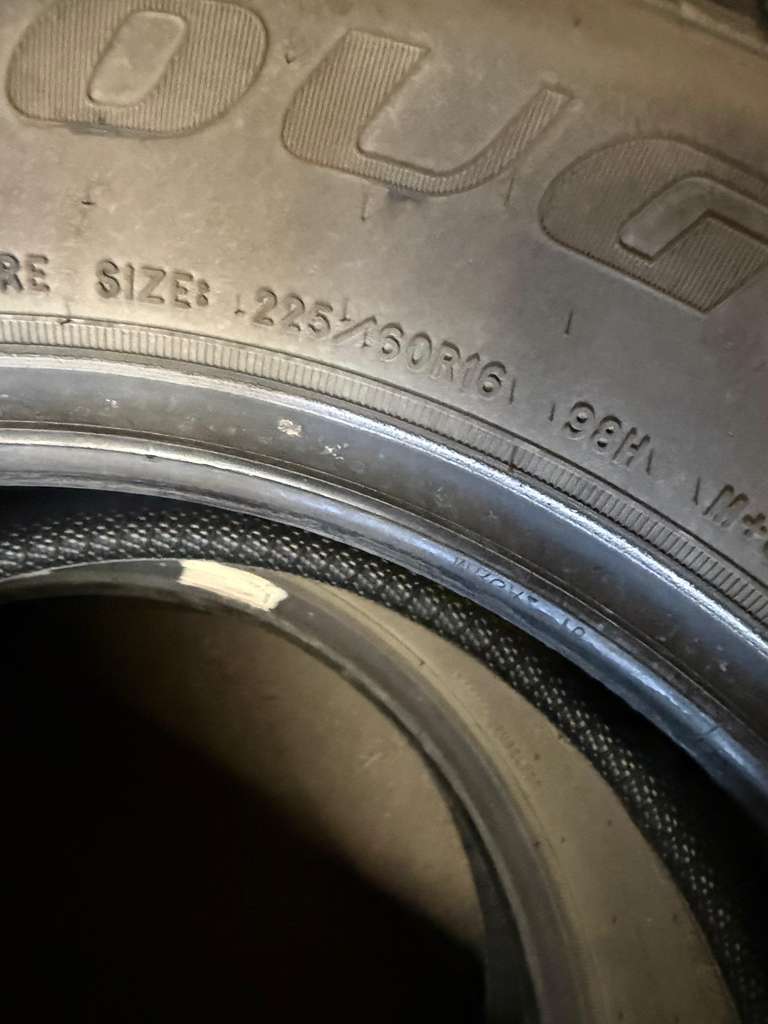 225/60R16 Pair (2 Used Tires) Douglas Touring A/S