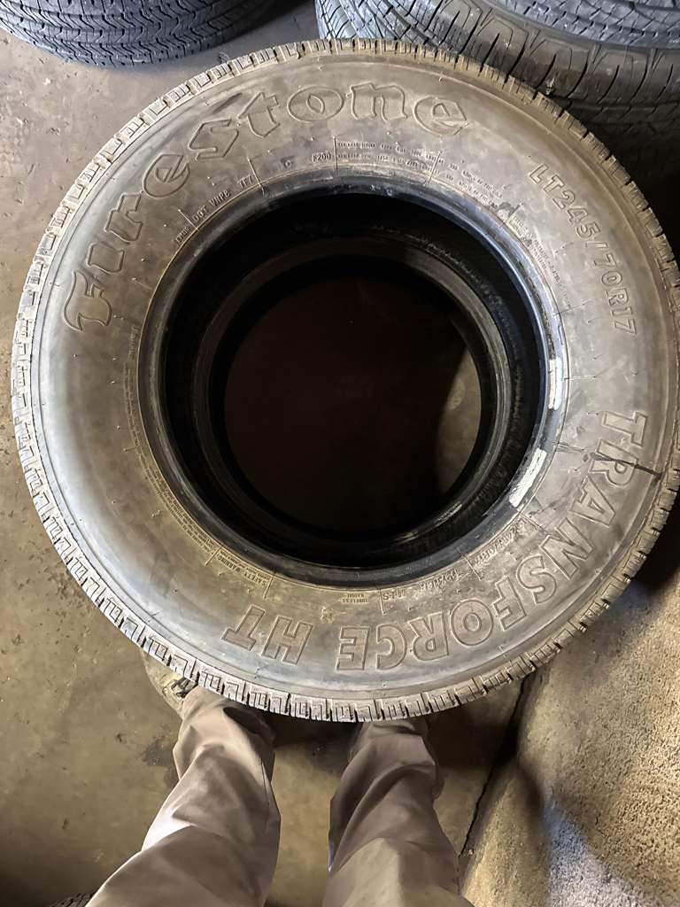 LT245/70R17 Pair (2 Used Tires) Firestone Transforce HT