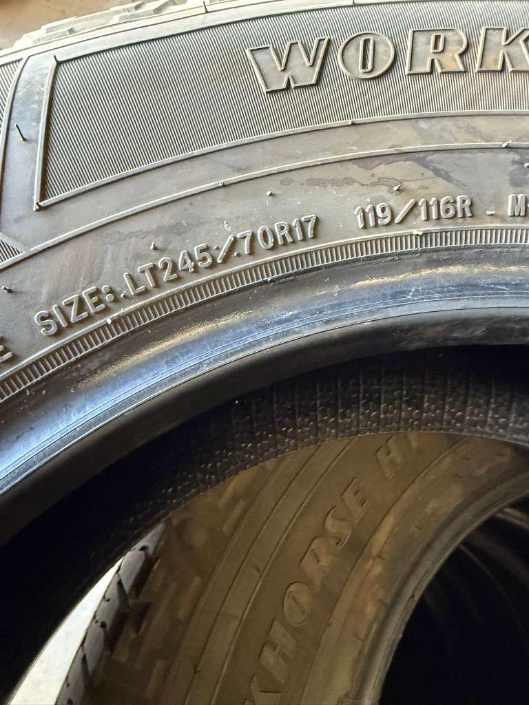 LT245/70R17 Set (6 Used Tires) Goodyear Workhorse HT