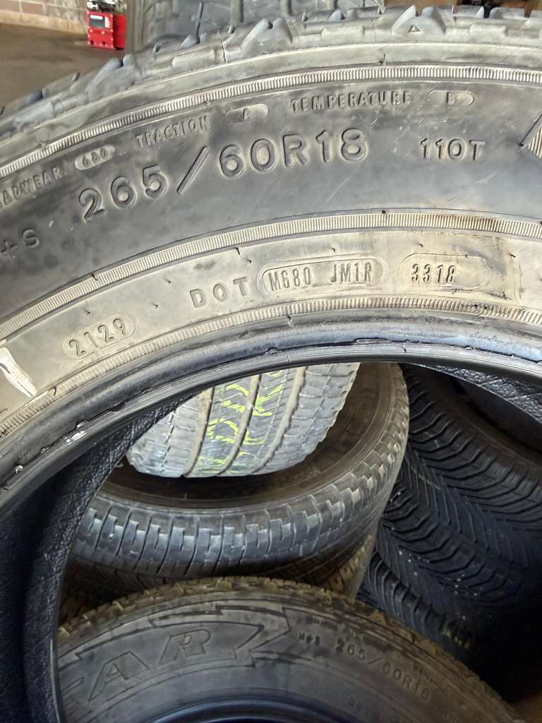 265/60R18 Set (4 Used Tires) Wrangler Fortitude HT