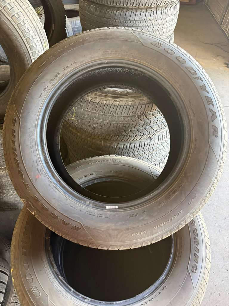 255/60R18 Set (4 Used Tires) Goodyear Eagle Touring