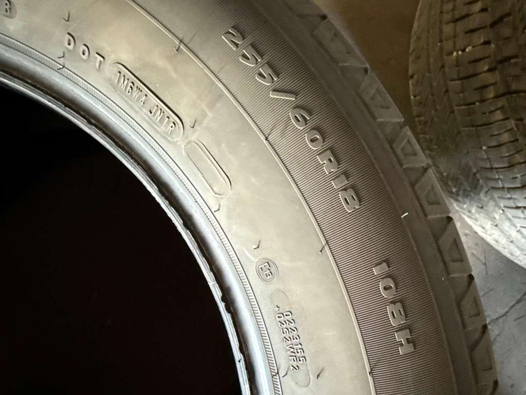 255/60R18 Pair (2 Used Tires) Goodyear Eagle Touring