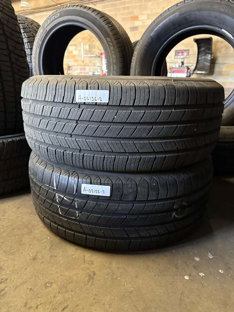 225/55R17 Pair (2 Used Tires) Michelin Defender T+H