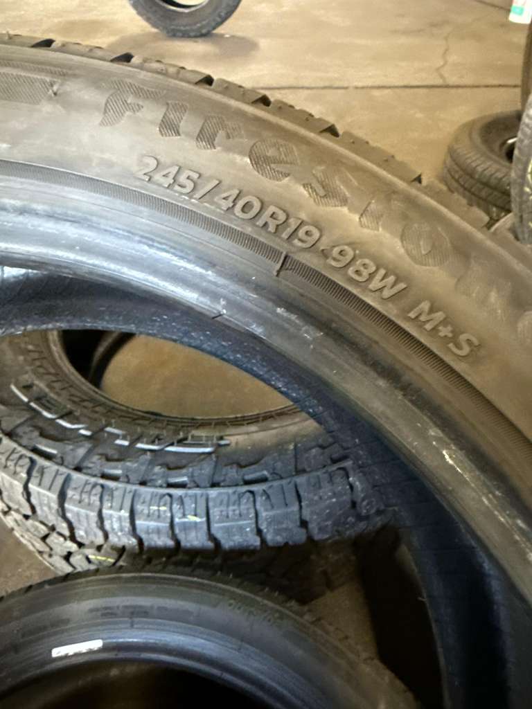 245/40R19 Pair (2 Used Tires) Firestone Firehawk AS V2