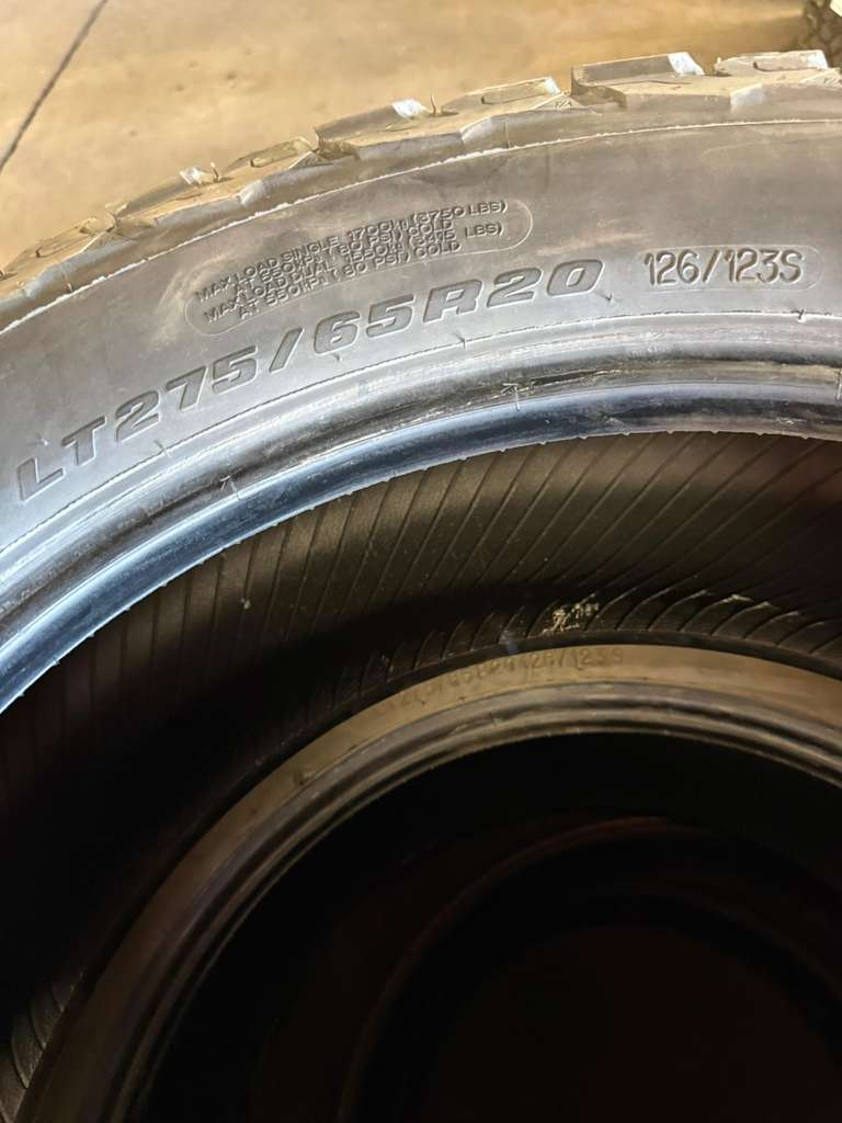 LT275/65R20 Set (4 Used Tires) BFGoodrich&nbsp;All-Terrain T/A KO3