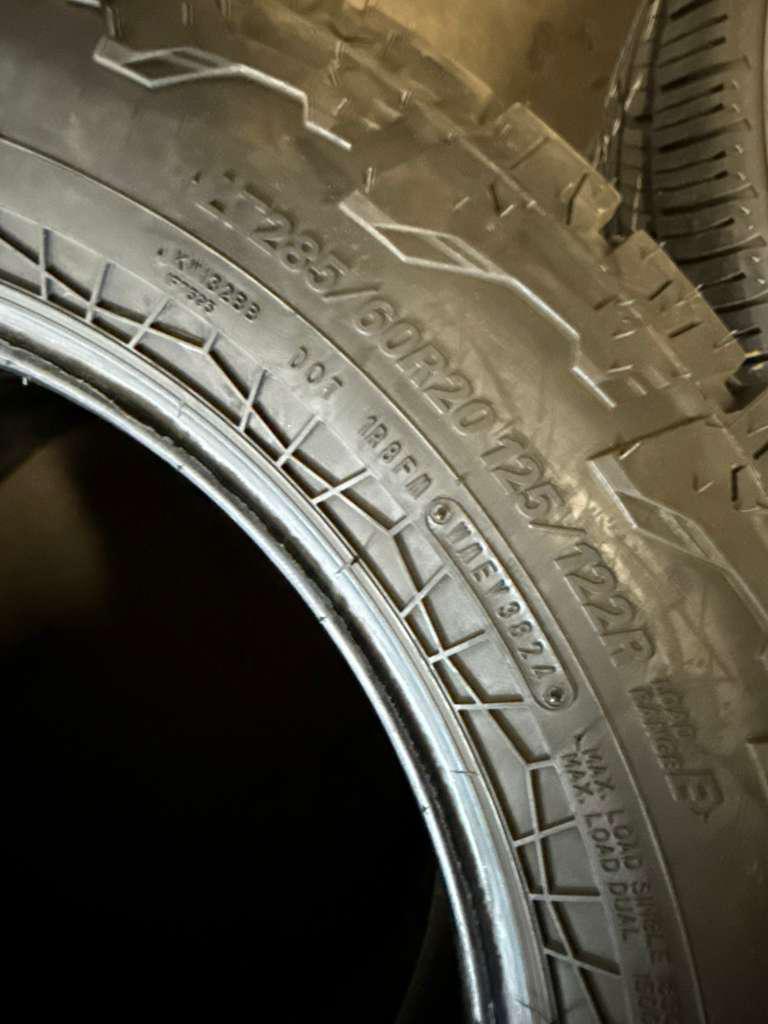 LT285/60R20 Pair (2 Used Tires) Falken Wildpeak A/T 4W