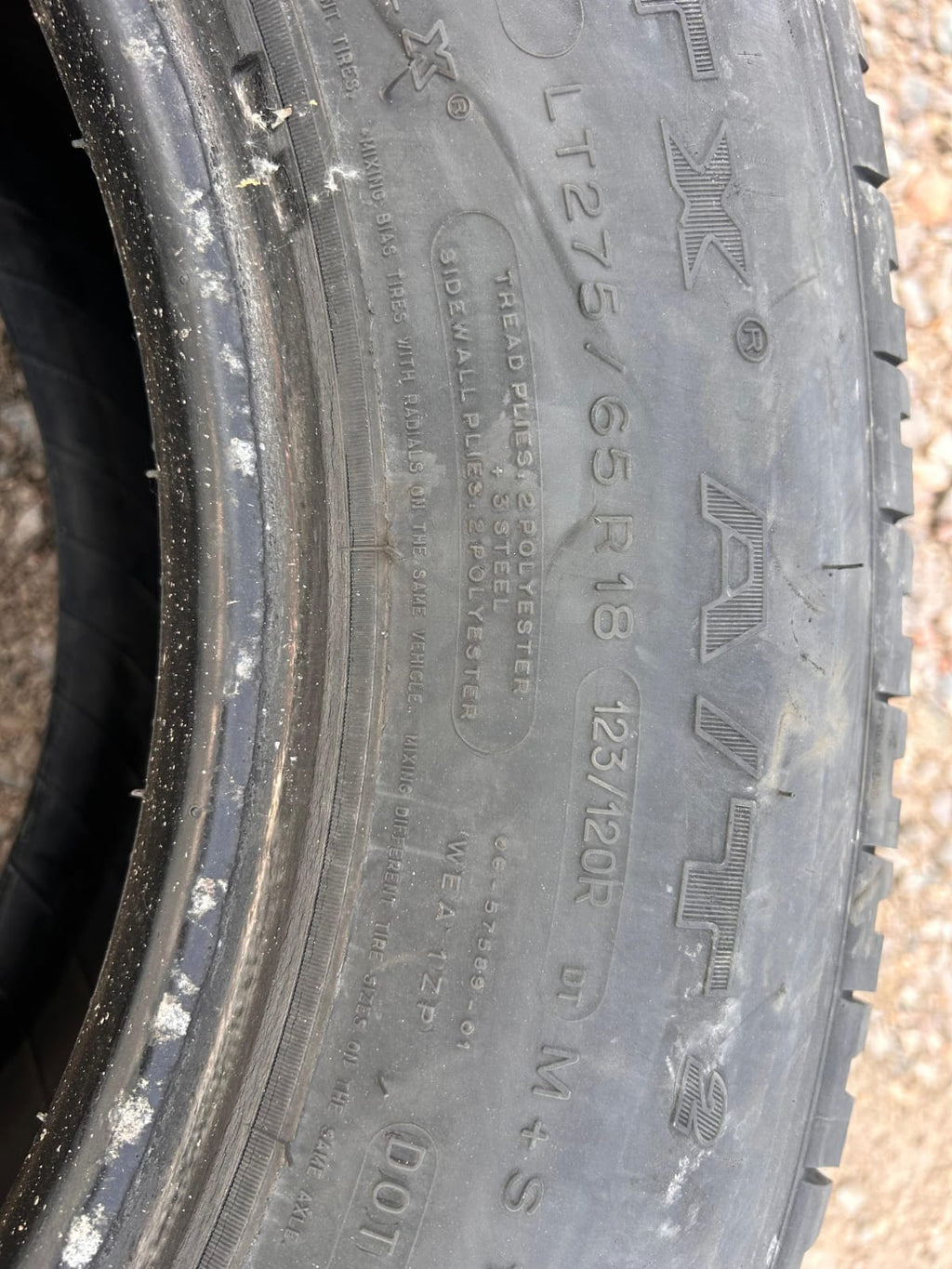 LT275/65R18 Pair (2 Used Tires) Michelin LTX AT