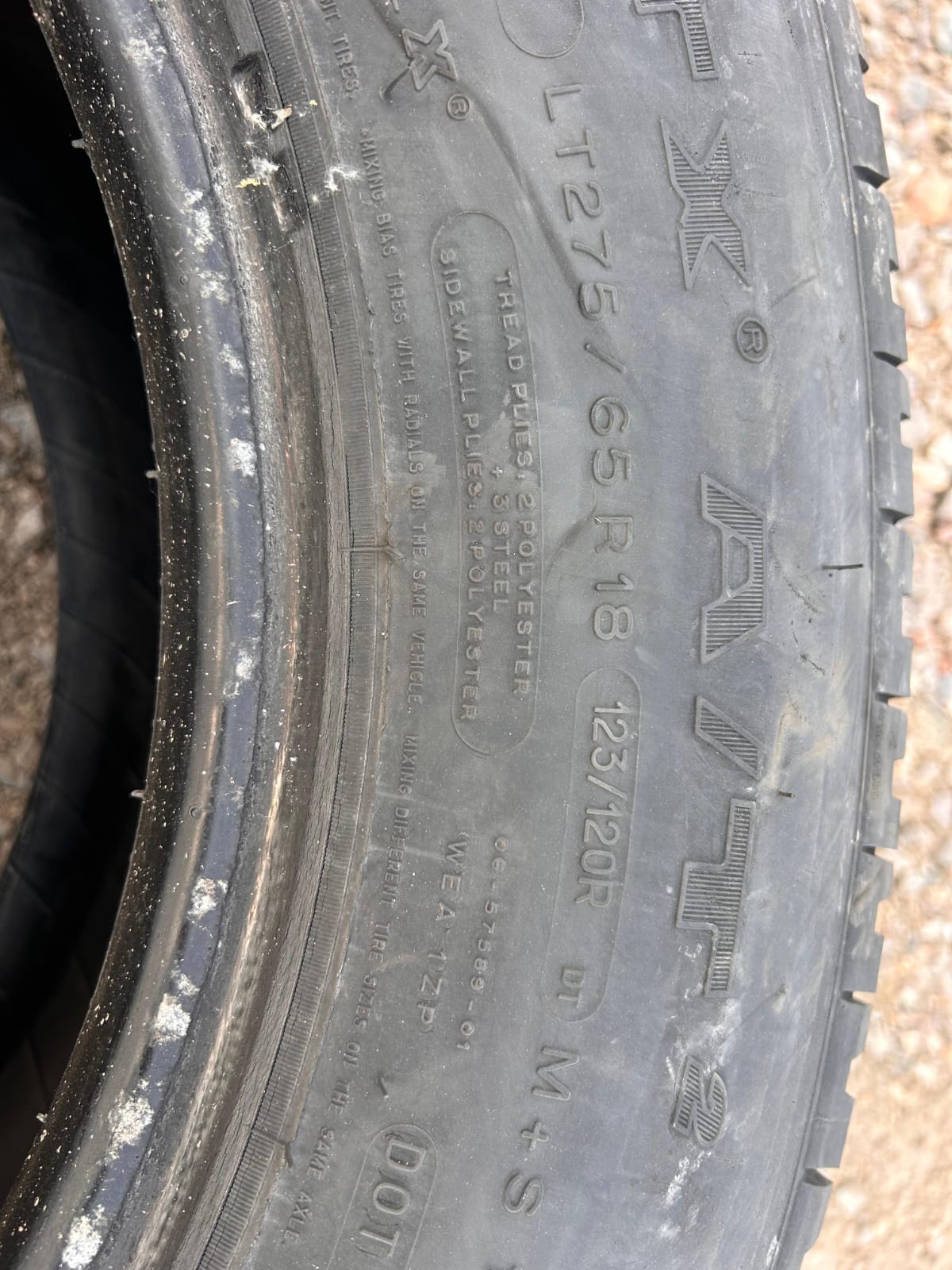 LT275/65R18 Pair (2 Used Tires) Michelin LTX AT