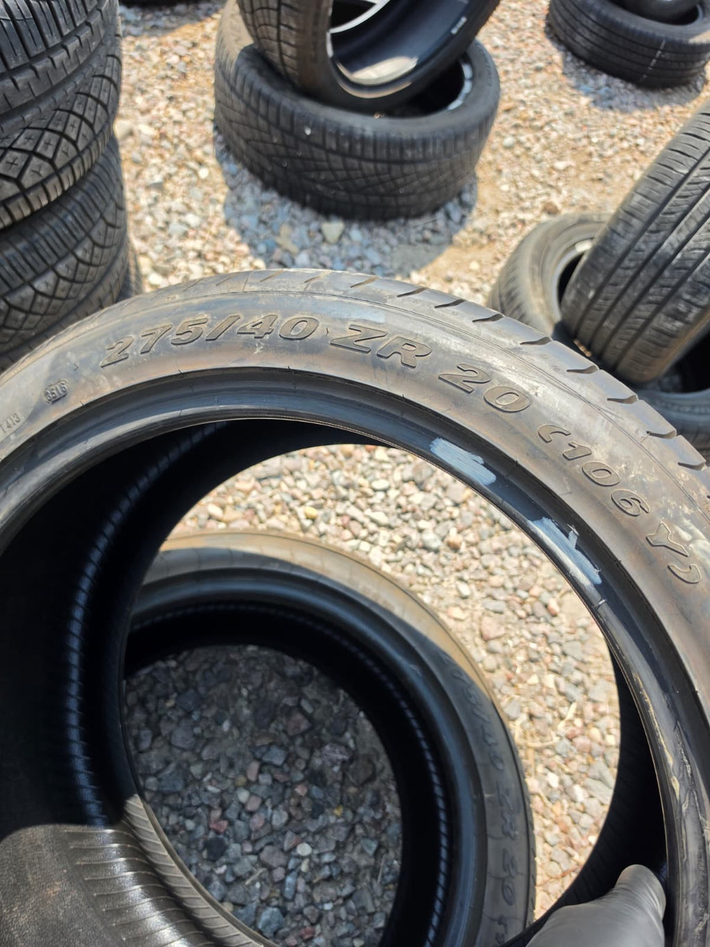 275/40R20  Pair (2 Used Tires) Pirelli Pzero