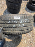 275/40R20  Pair (2 Used Tires) Pirelli Pzero