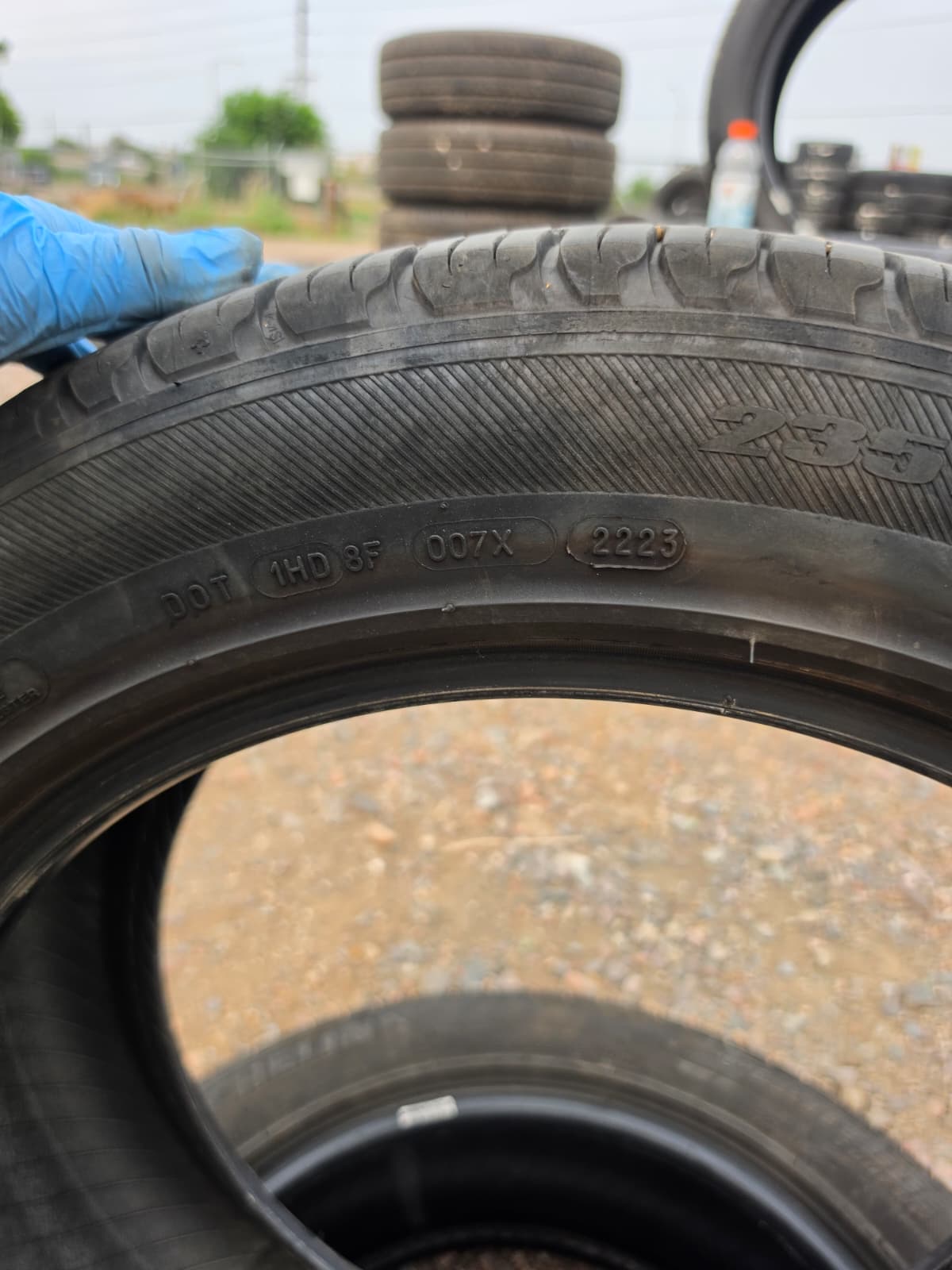 235/55R19 Pair (2 Used Tires) Michelin Latitude Tour