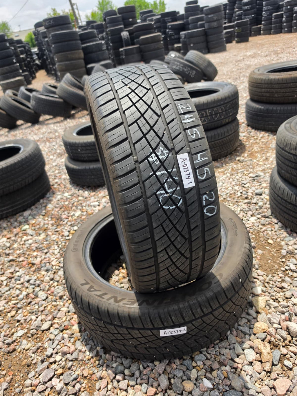 245/45R20 Pair (2 Used Tires) Continental Extreme Contact