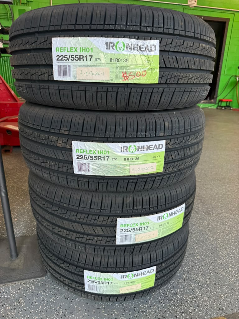 225/55R17 Set (4 Brand New Tires!!) Ironhead Reflex H01
