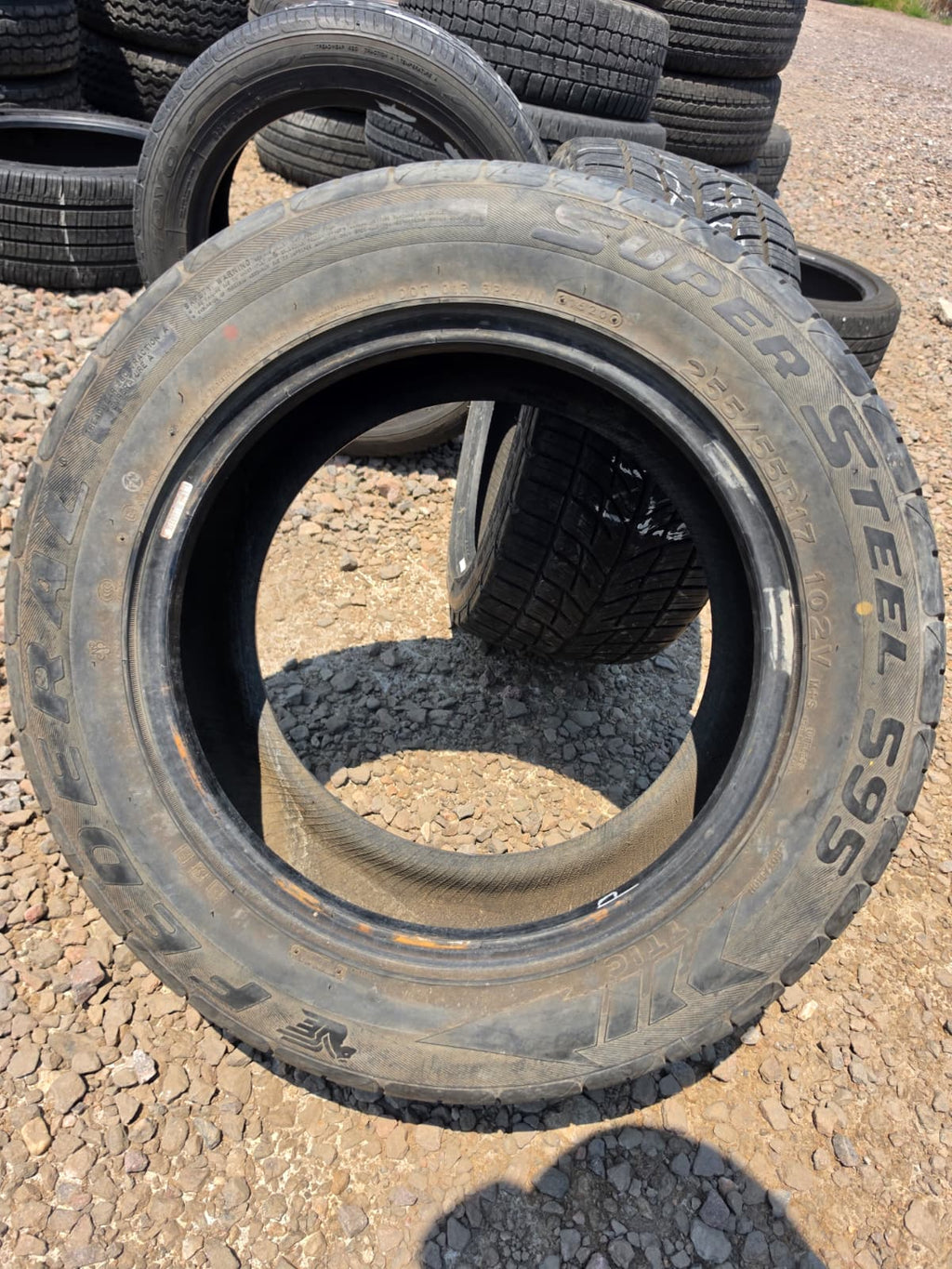 255/55R17 Single (1 Used Tire) Federal Super steel 595