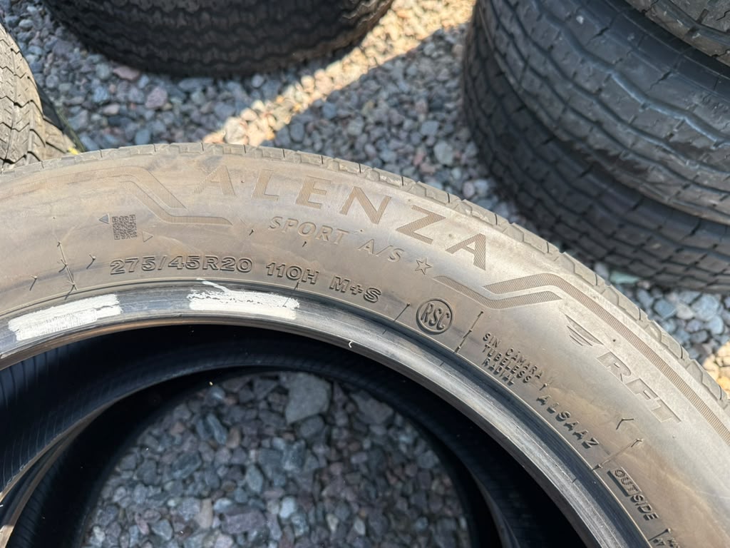 275/45R20 Pair (2 Used Tires ) Bridgestone Alenza sport AS02