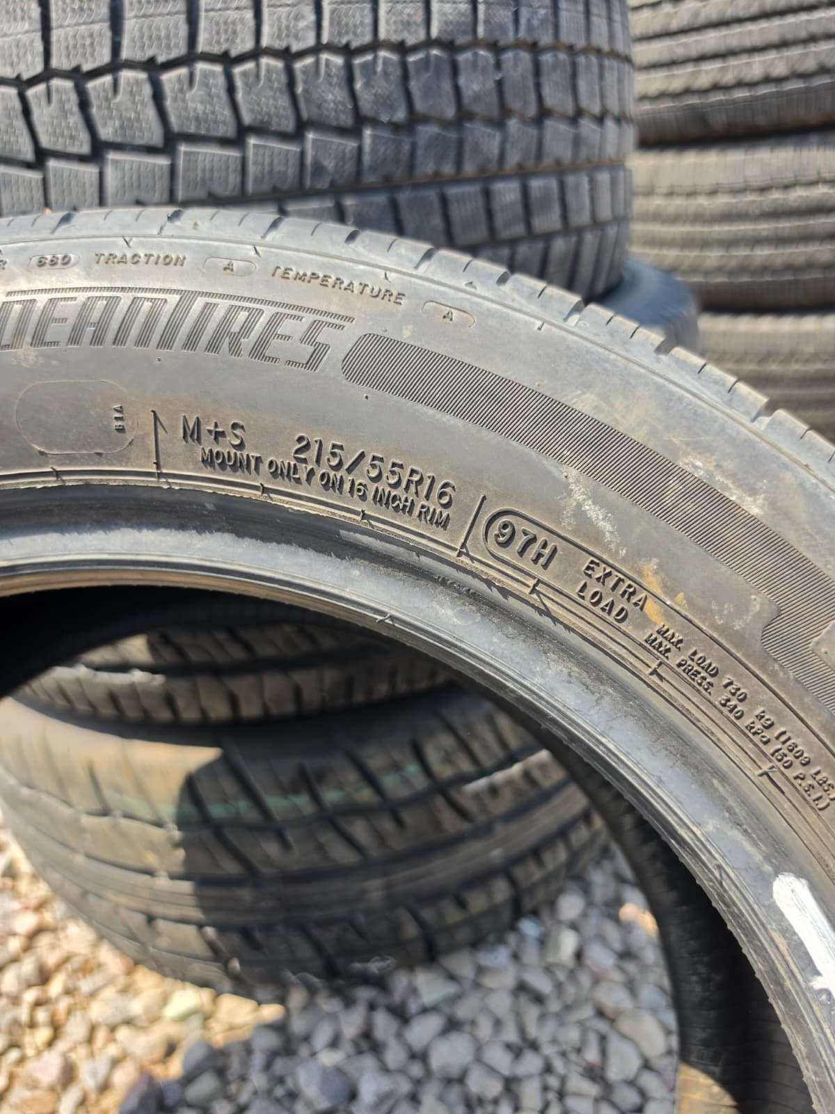 215/55R16 Single (1 Used Tire) Dean Tires Road Control 2
