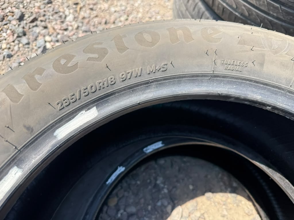 235/50R18 Pair (2 Used Tires) Firestone Fire Hawk