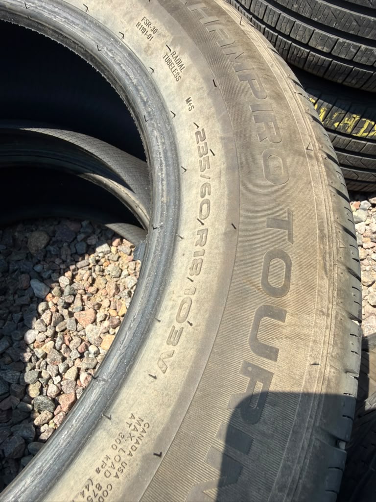 235/60R18 Pair (2 Used Tires) GT Radial Champiro Touring
