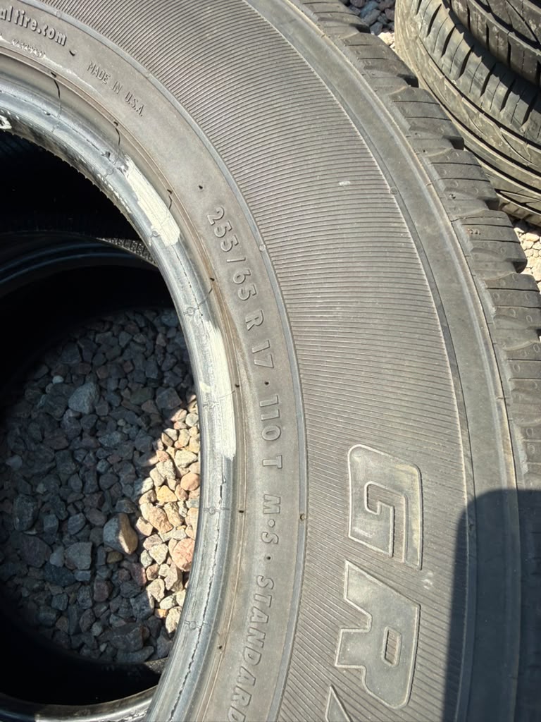 255/65R17 Pair (2 Used Tires) General Grabber HT5