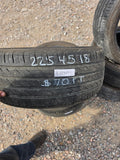 225/45R18 (3 Used Tires) Delinte Dh2