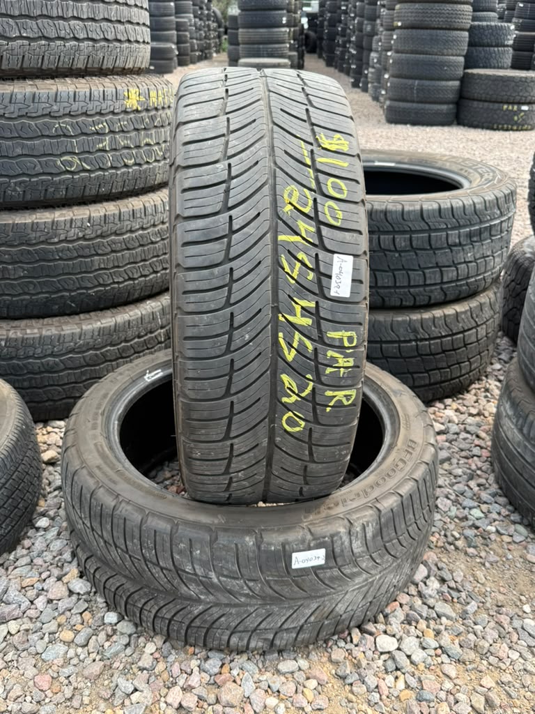 245/45R20 Pair (2 Used Tires) Bfgoodrich GForce Comp2