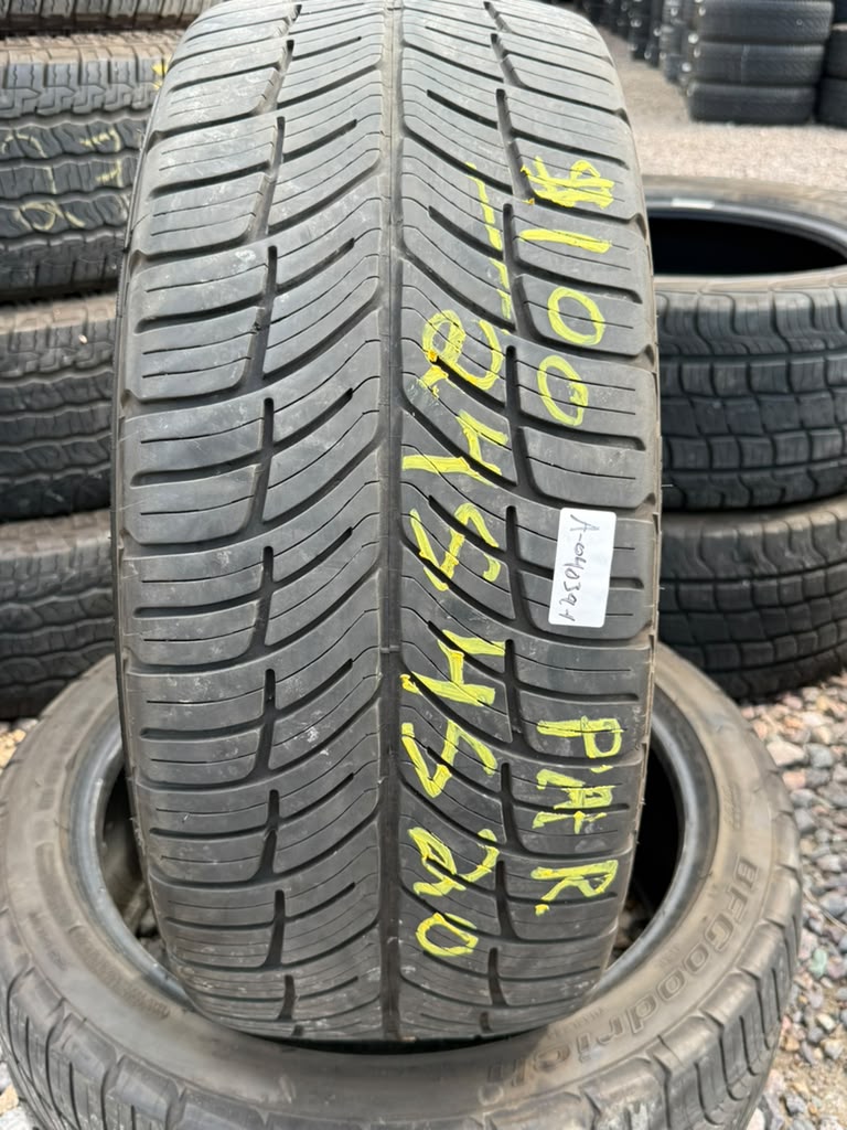 245/45R20 Pair (2 Used Tires) Bfgoodrich GForce Comp2
