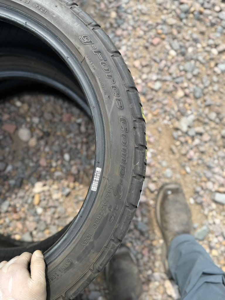 245/45R20 Pair (2 Used Tires) Bfgoodrich GForce Comp2