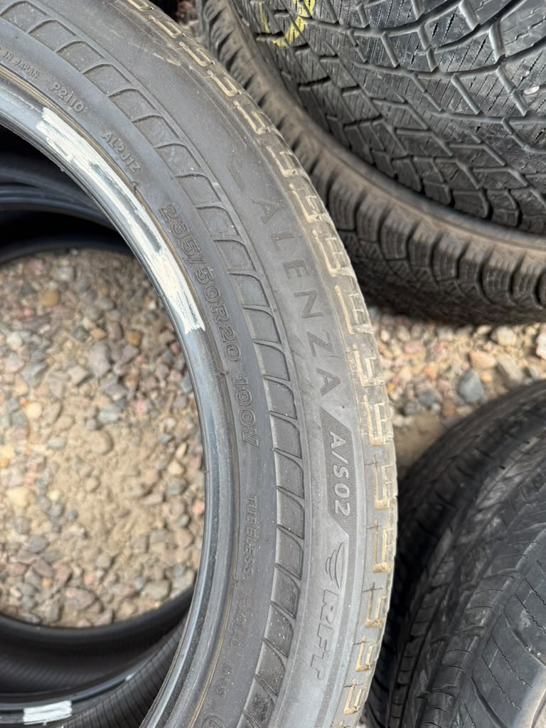 235/50R20 Pair (2 Used Tires) Bridgestone Alenza AS02
