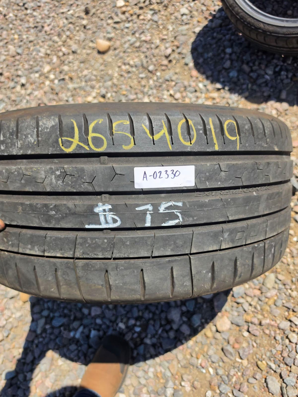 265/40R19 Single (1 Used Tire) Continental Extreme Contact Sport