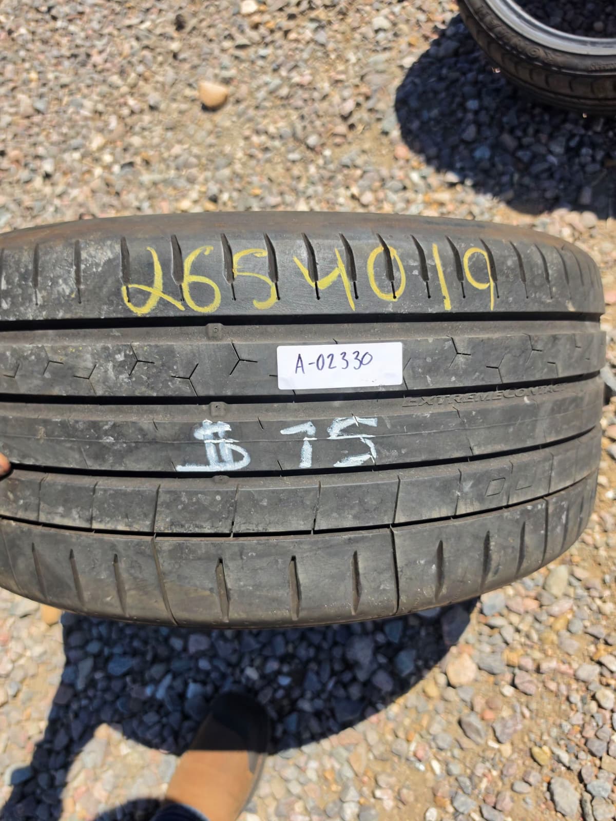 265/40R19 Single (1 Used Tire) Continental Extreme Contact Sport