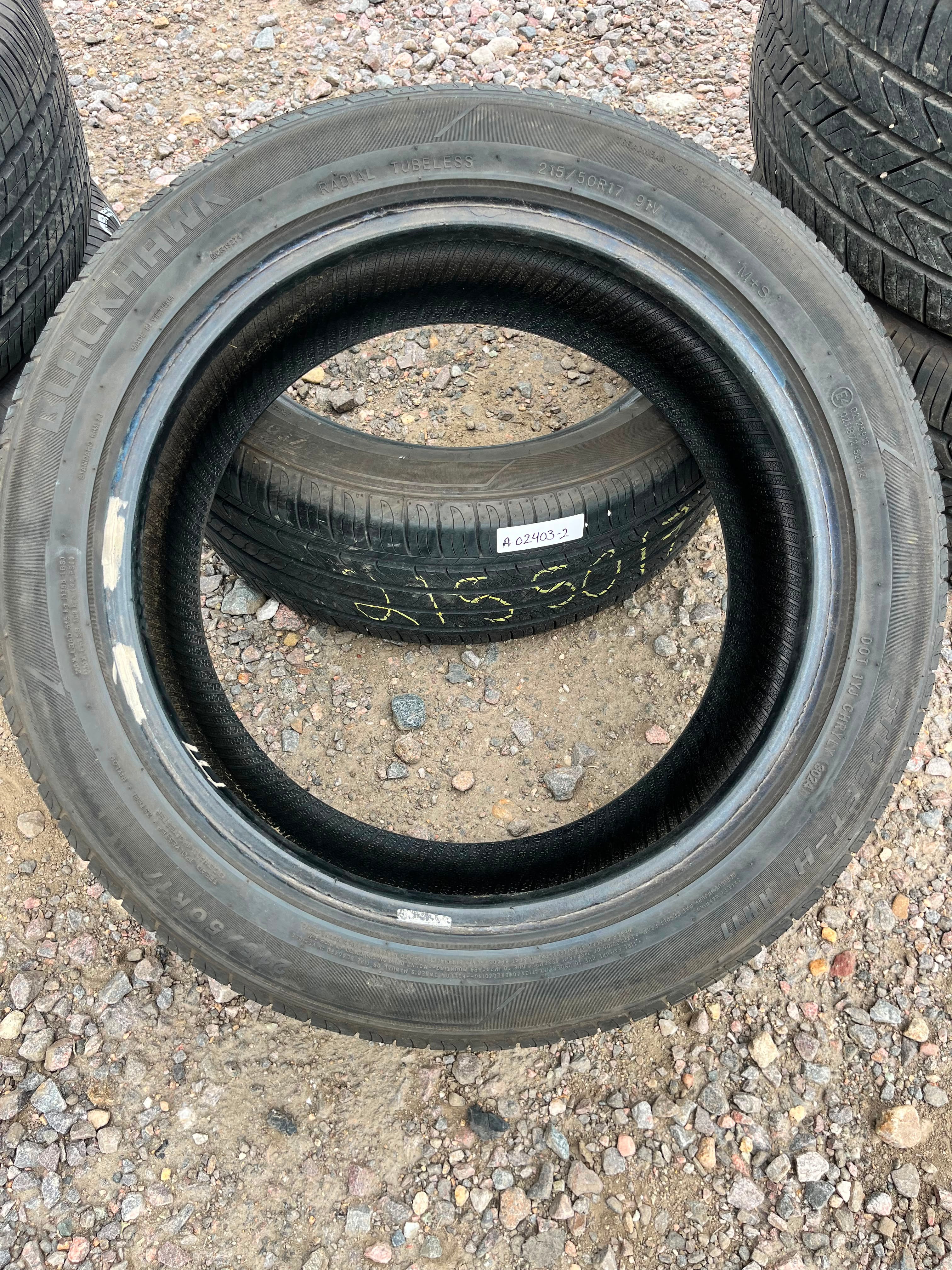 215/50R17 Pair (2 Used Tires) Blackhawk Street—H
